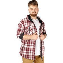 ModeXL  Erkek Sweat Fermuarlı Kapak Cep Oduncu 21571 Mürdüm