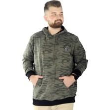 ModeXL  Erkek Sweat Kapşon Kanguru Kamuflaj 22547 Haki