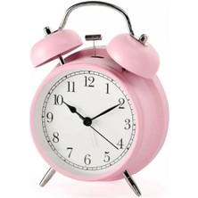 Fybang Inç Ikiz Zil Çalar Saat, Arkadan Aydınlatmalı, Sessiz Geçmeyen, Pille Çalışan, Yüksek Sesle Uyandırma Alarm Saati (Pembe) (Yurt Dışından)