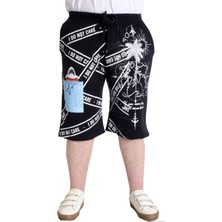 ModeXL  Büyük Beden Kapri I Do Not Care 23512 Lacivert