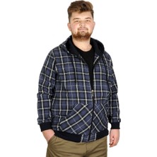 ModeXL  Büyük Beden Erkek Sweatshirt Kapşonlu 20579 Indigo