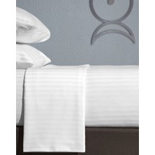 Meşeli Tekstil Çift Kişilik Otel Çarşafı 93 Tel  Çizgili Battal Boy King Size 280X280