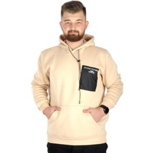 ModeXL  Erkek Sweat Kapşon Kanguru 22540 Bej