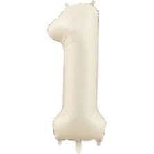 Best Parti Deniz Kumu Bej Rengi Rakam Folyo Balon 1 Yaş