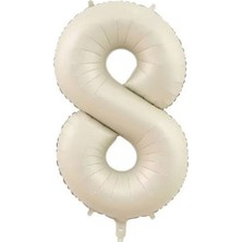 Best Parti Deniz Kumu Bej Rengi Rakam Folyo Balon 8 Yaş