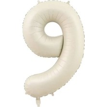 Best Parti Deniz Kumu Bej Rengi Rakam Folyo Balon 9 Yaş