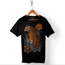 Kendim Seçtim Kaplan Ay Dolunay Moon Tiger Baskılı Tişört  T-Shirt