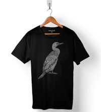 Kendim Seçtim Karabatak Kuşu Silüeti Comorant Logo Yaban Av Avcı Baskılı Tişört  T-Shirt
