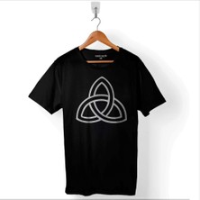 Kendim Seçtim Triquetra Triangle Yaşam Ölüm Yeniden Başlangıç Logo Baskılı Tişört  T-Shirt