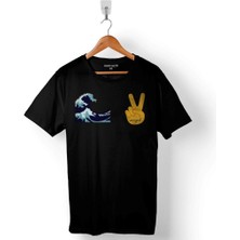 Kendim Seçtim Water Su Tavşan Two Fingers Zafer Emoji Baskılı Tişört  T-Shirt