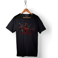 Kendim Seçtim Deadpool 1 2 3 Logo Baskılı Tişört  T-Shirt