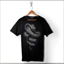 Kendim Seçtim Kral Kara Kobra Yılan King Black Snake Cobra Baskılı Tişört Unisex T-Shirt