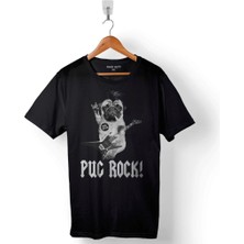 Kendim Seçtim Pug Rock Pugs Dead Metal Music Köpek Baskılı Tişört  T-Shirt