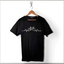 Kendim Seçtim Bike Pulse Cycling Bicycle Riding Bisiklet Baskılı Tişört Unisex T-Shirt