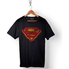 Kendim Seçtim Superman Flame Alev Logo Super Man Baskılı Tişört  T-Shirt