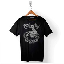Kendim Seçtim Riders Inc Motorcycle Clothing Motosiklet Kask Baskılı Tişört Unisex T-Shirt