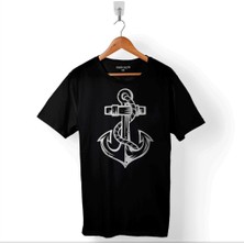 Kendim Seçtim Yelken Demir Çapa Anchor Baskılı Tişört Unisex T-Shirt
