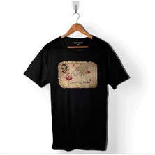 Kendim Seçtim Pîrî Piri Reis Eski Dünya Haritası Kitab-I Bahriye Baskılı Tişört Unisex T-Shirt