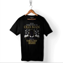 Kendim Seçtim Never Undersestimate An Old Man With A Bicycle Baskılı Tişört Unisex T-Shirt