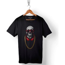 Kendim Seçtim Hip Hop Dance Pırate Skull Kuru Kafa Baskılı Tişört Unisex T-Shirt