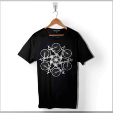 Kendim Seçtim Bicycle Circle Kaleidoscope Mountain Bisiklet Baskılı Tişört Unisex T-Shirt