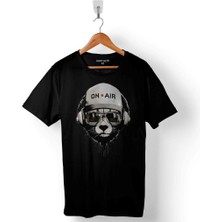 Kendim Seçtim Bear On Air Music Kulaklık Müzik Dinleyen Ayı Baskılı Tişört Unisex T-Shirt