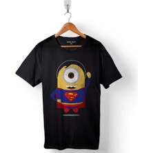 Kendim Seçtim Minyonlar Mınnions Superman Süper Kahraman Hero Baskılı Tişört Unisex T-Shirt