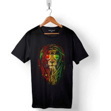 Kendim Seçtim Reggae Bob Marley Aslan Lion Müzik Krali Baskılı Tişört Unisex T-Shirt