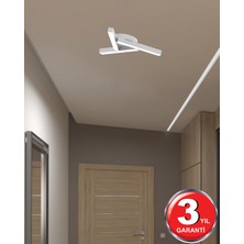 Hegza Lighting Mirador (Beyaz Kasa, Sarı Işık) Ledli Modern Plafonyer LED Avize Salon Mutfak Oturma Odası Antre Hol Çocuk Odası LED