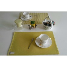 Romans Lüx Amerikan Servis Leke Tutmaz - Su Geçirmez Çift Taraflı Plain Rome 32X45 cm Hardal-1'li