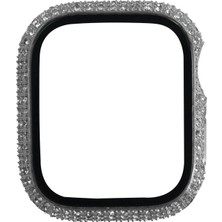 Heptek İletişim Apple Watch 2/3/4/5/6/7/8/se/nike 41MM Taşlı Kılıf Kasa ve Ekran Koruyucu 360 Tam Koruma Kapak (Gard 24)