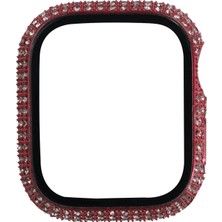 Heptek İletişim Apple Watch 2/3/4/5/6/7/8/se/nike 45MM Taşlı Kılıf Kasa ve Ekran Koruyucu 360 Tam Koruma Kapak (Gard 24)