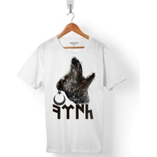 Kendim Seçtim Tsk Göktürkçe Eski Türk Bozkurt Wolf Kurt Hilal Erkek Tişört