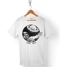 Kendim Seçtim Astronot Nasa Meteor Game Over Gök Taşı Skull Erkek Tişört