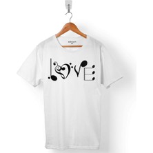 Kendim Seçtim Musıc Love Müzik Nota Seviyorum Sol Anahtarı 2 Erkek Tişört