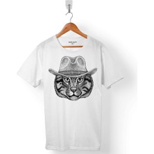 Kendim Seçtim Kovboy Cat Kedi Foter Fotr Wıld Silüet Tasarım Erkek Tişört