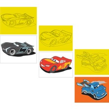 Disney Cars, 15 Adet Büyük Boy A4, Erkek Çocuk Kum Boyama Kartı Seti-Red Castle KB-D-150