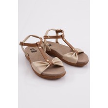 DGN 2512 Kadin Düz Taban Bilekten Bağlama Sandalet