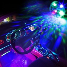 C9 Müziğe ve Sese Duyarlı Type-C Girişli Araç Içi Mini Disko Topu Parti
