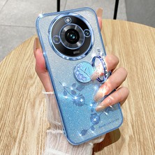 Realme 11 Pro+ 5g Yüzük Kickstand Back Cover Glitter Gradyanı Tpu Telefon Kılıfı (Yurt Dışından)