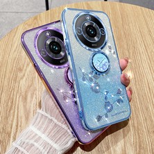 Realme 11 Pro+ 5g Yüzük Kickstand Back Cover Glitter Gradyanı Tpu Telefon Kılıfı (Yurt Dışından)