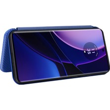 Motorola Edge 40 5g Pu Deri Karbon Fiber Doku Kapak Stand Kartı Sahipleri Manyetik Kapatma Telefon Kılıfı (Yurt Dışından)