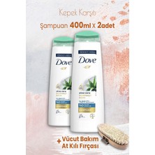 Dove Şampuan Aloe Vera Kepek Karşıtı 400 Ml X 2 Adet Ve Vücut Bakım At Kılı Fırçası