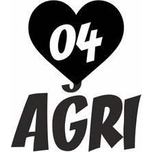 Reysa Tasarım Kalpli 04 Ağr Ili Araba Sticker Siyah 20X15 cm