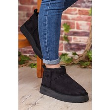 Pierre Cardin Kadın Kısa İçi Peluş Süet Siyah Yüksek Taban Günlük Bot 52709