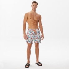 Nautica Erkek Beyaz Baskılı Deniz Şortu T35516T.1BW