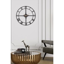 Muyika Design Muyika Stile Yeni Koleksiyon Dekoratif Metal Siyah Duvar Saati 41X41CM Sessiz Mekanizmalı Mds-41