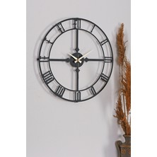 Muyika Design Muyika Stile Yeni Koleksiyon Dekoratif Metal Siyah Duvar Saati 41X41CM Sessiz Mekanizmalı Mds-41