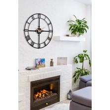 Muyika Design Muyika Stile Yeni Koleksiyon Dekoratif Metal Siyah Duvar Saati 41X41CM Sessiz Mekanizmalı Mds-41