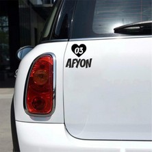Reysa Tasarım Kalpli 03 Afyon Araba Sticker Siyah 20X15 cm